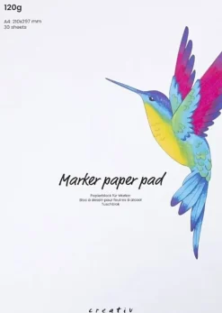 Tuschblok A4 / 120 Gr. - Hvid, 30 Ark