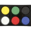 Vandfarver O5,7 Cm - Basisfarver, 6 Stk