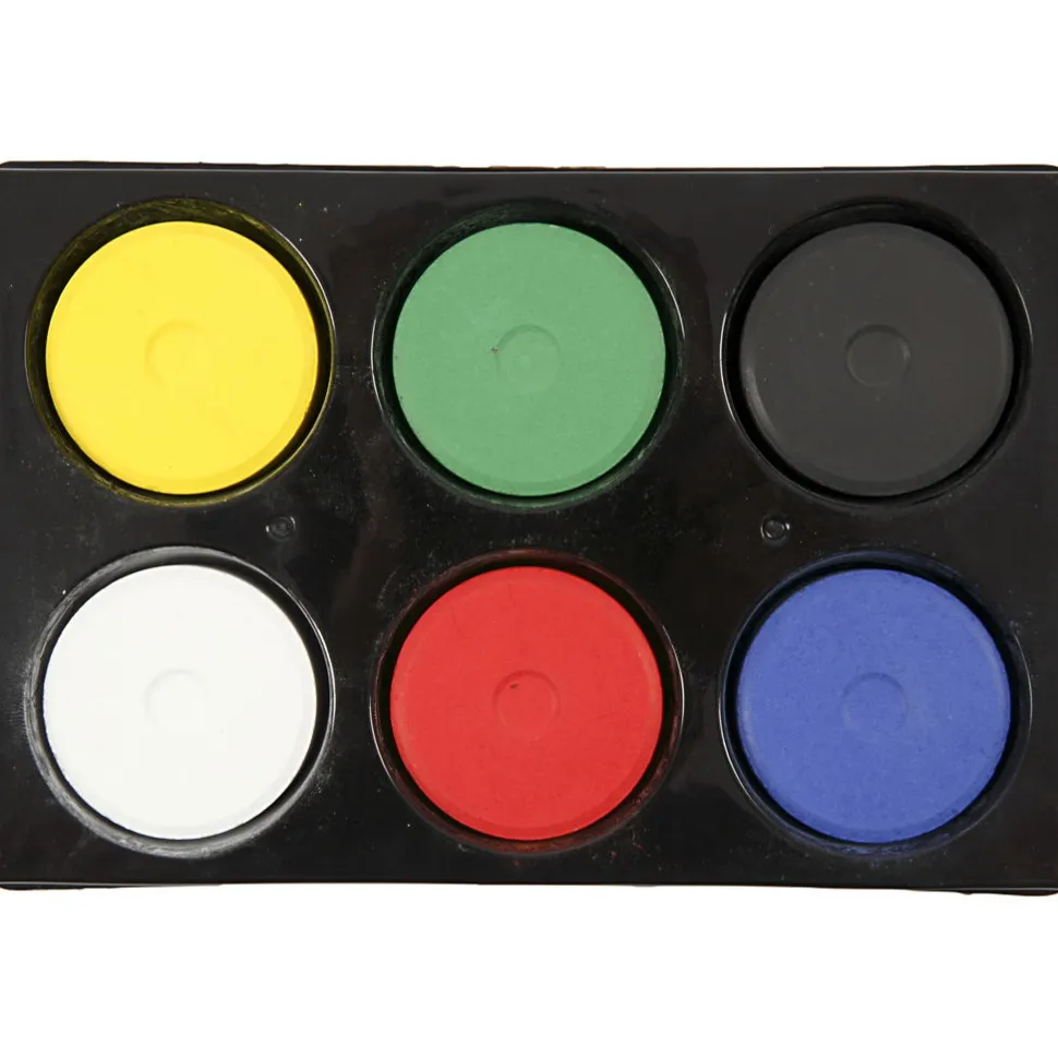 Vandfarver O5,7 Cm - Basisfarver, 6 Stk
