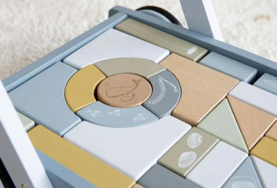 Vogn Med Klodser - Bla